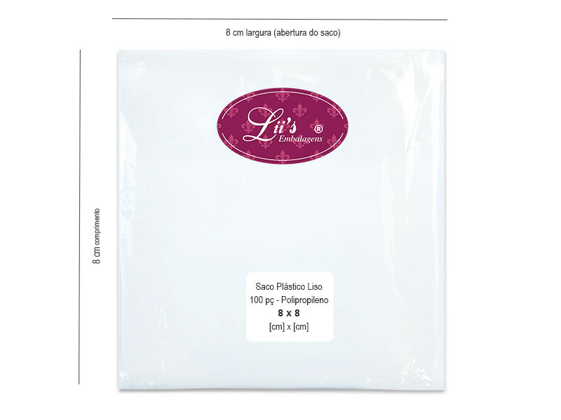 SACO LISO PP 8X8 - 100 PÇ - 