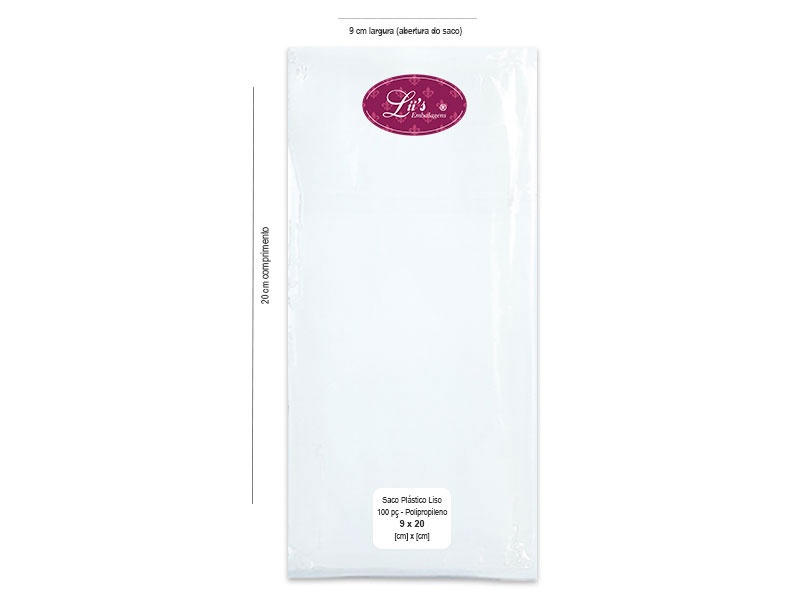 SACO LISO PP 9X20 - 100 PÇ - 