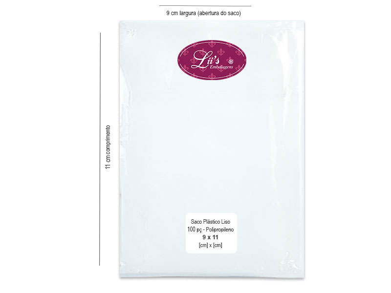 SACO LISO PP 9X11 - 100 PÇ - 