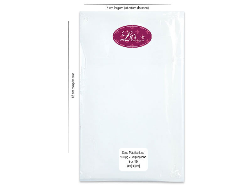 SACO LISO PP 9X15 - 100 PÇ - 