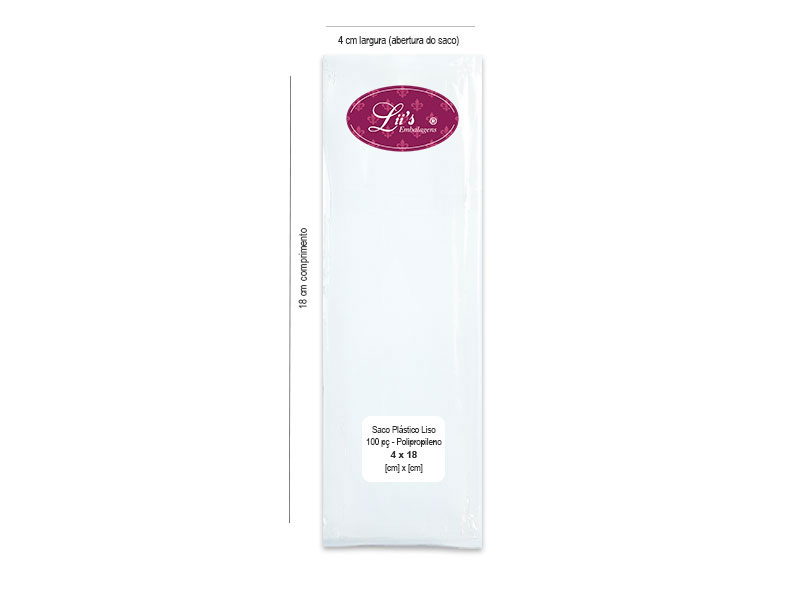 SACO LISO PP 4X18 - 100 PÇ - 