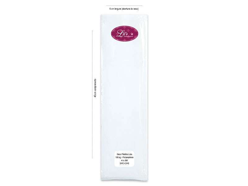 SACO LISO PP 6X40 - 100 PÇ - 