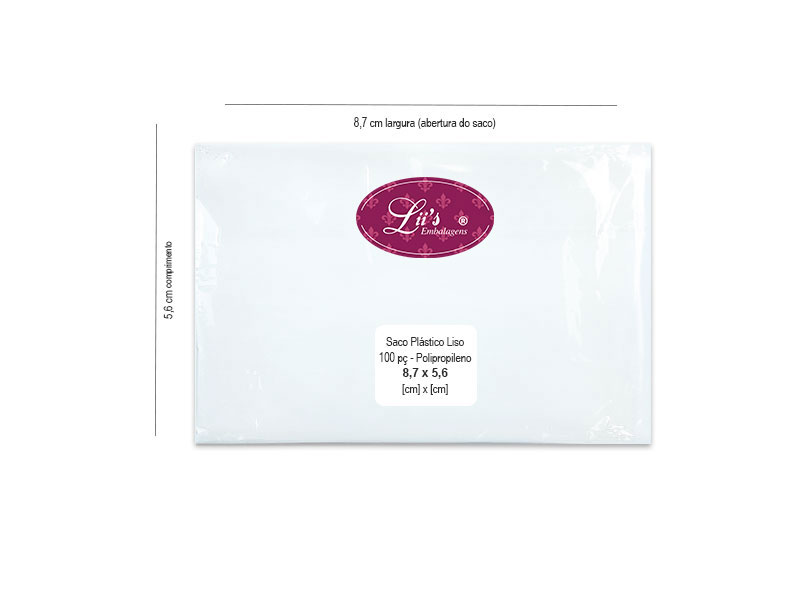 SACO LISO PP 8.7X5.6 - 100 PÇ - 