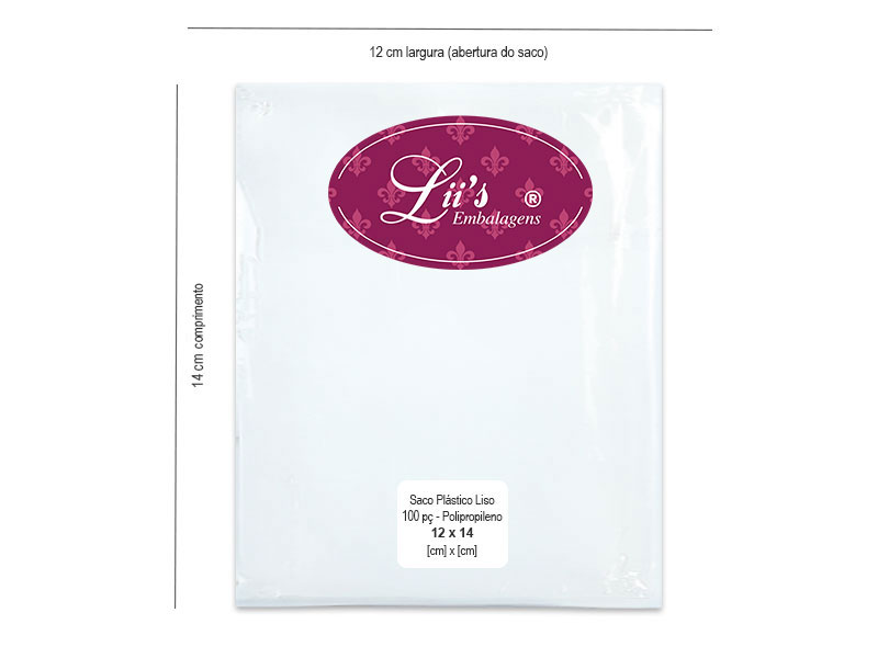 SACO LISO PP 12X14 - 100 PÇ