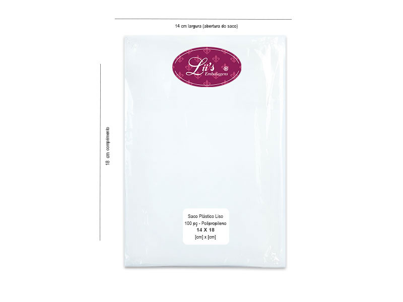 SACO LISO PP 14X18 - 100 PÇ