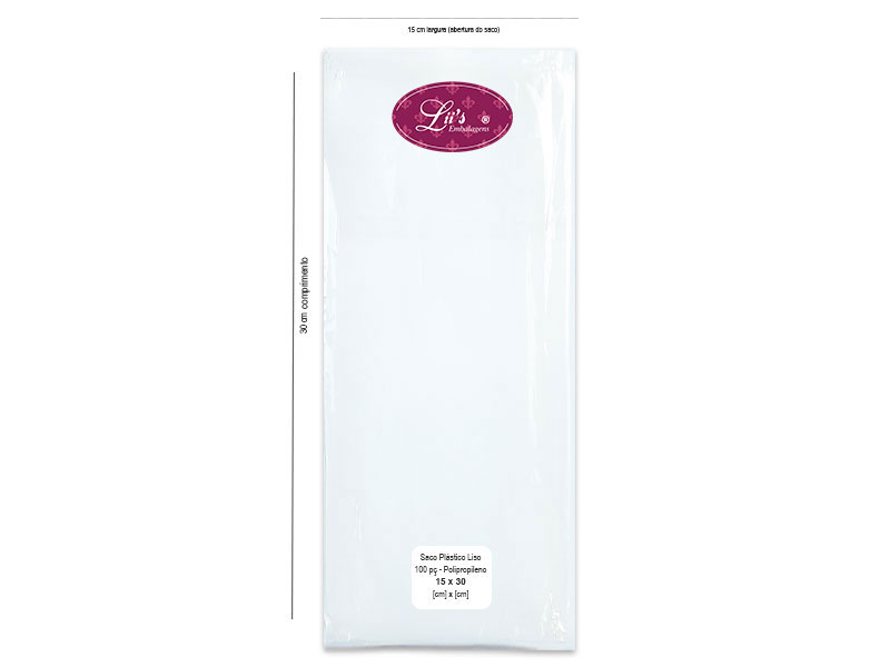 SACO LISO PP 15X30 - 100 PÇ
