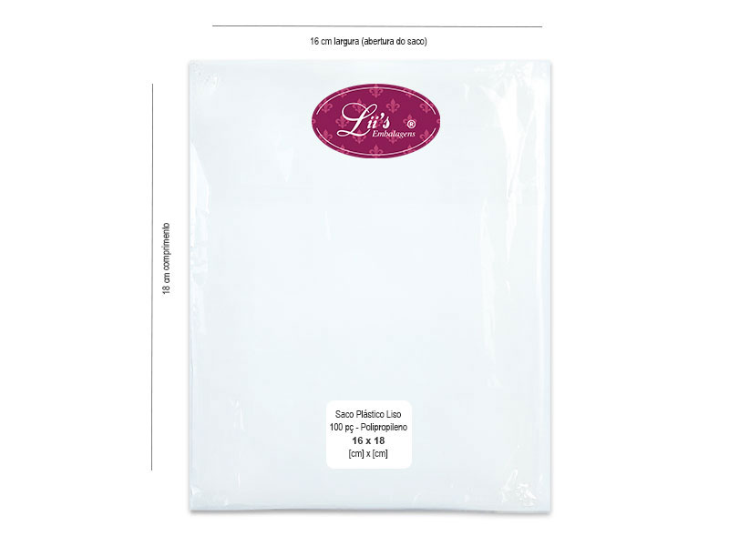 SACO LISO PP 16X18 - 100 PÇ