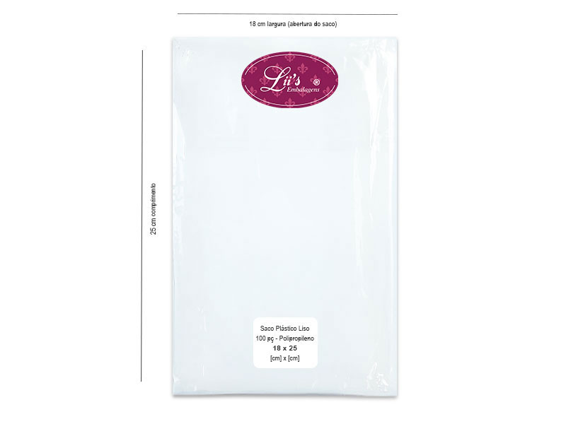 SACO LISO PP 18X25 - 100 PÇ