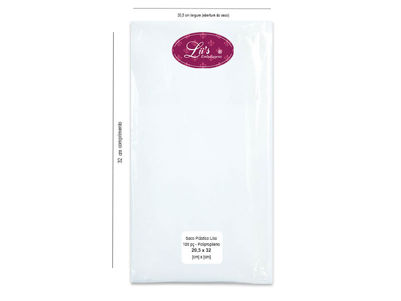 SACO LISO PP 20.5X32 - 100 PÇ