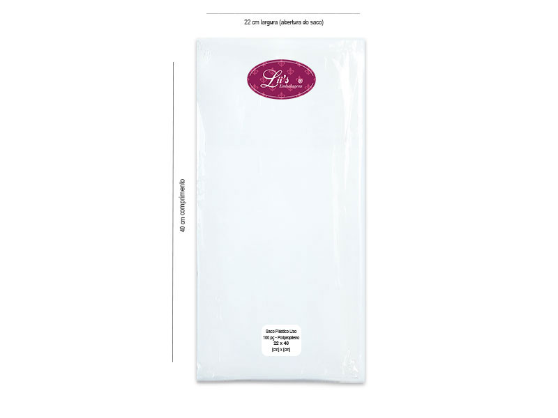 SACO LISO PP 22X40 - 100 PÇ