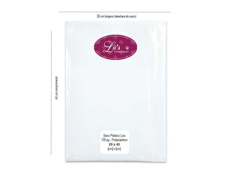 SACO LISO PP 26X40 - 100 PÇ