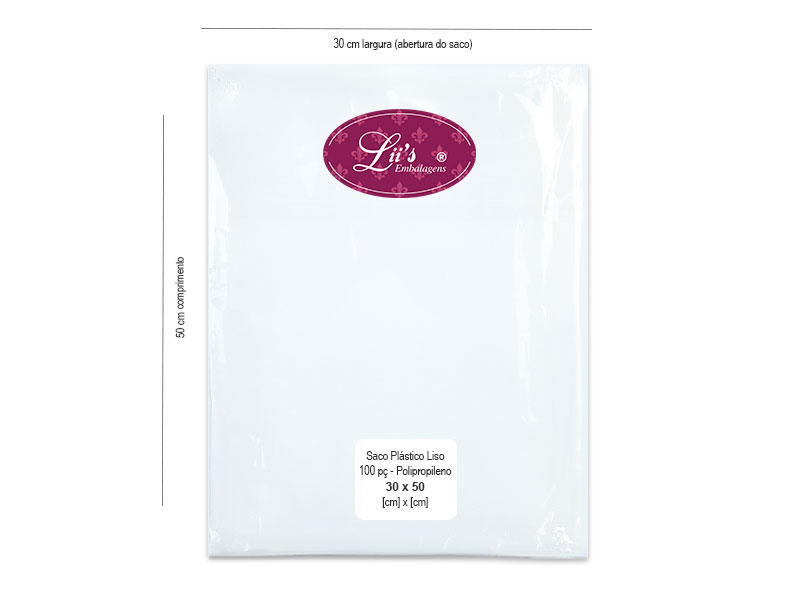SACO LISO PP 30X50 - 100 PÇ
