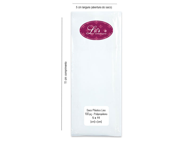 SACO LISO PP 5X11 - 100 PÇ