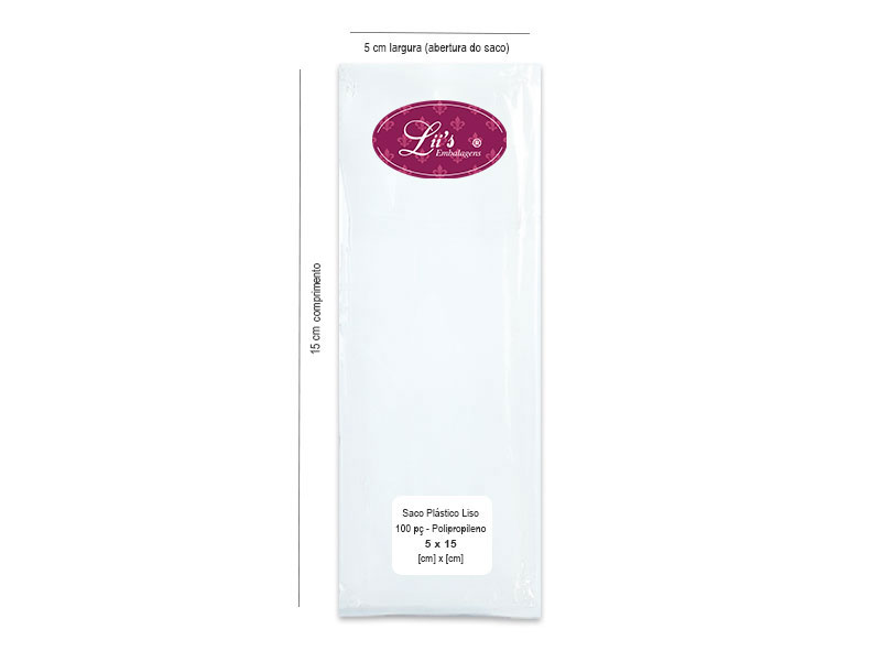 SACO LISO PP 5X15 - 100 PÇ