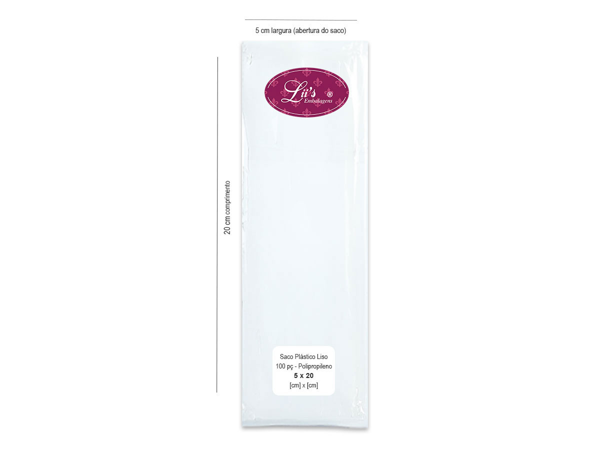 SACO LISO PP 5X20 - 100 PÇ