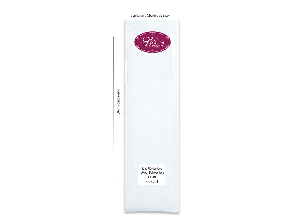 SACO LISO PP 5X30 - 100 PÇ