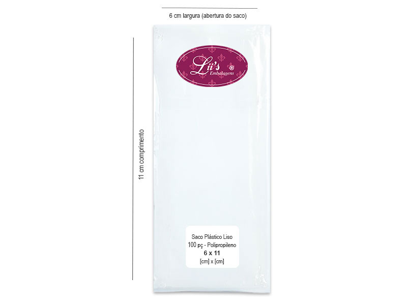 SACO LISO PP 6X11 - 100 PÇ