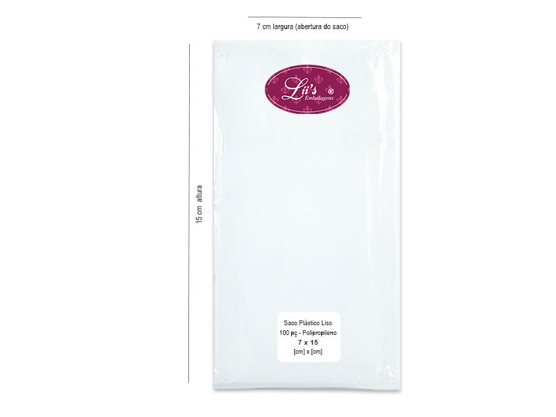 SACO LISO PP 7X15 - 100 PÇ
