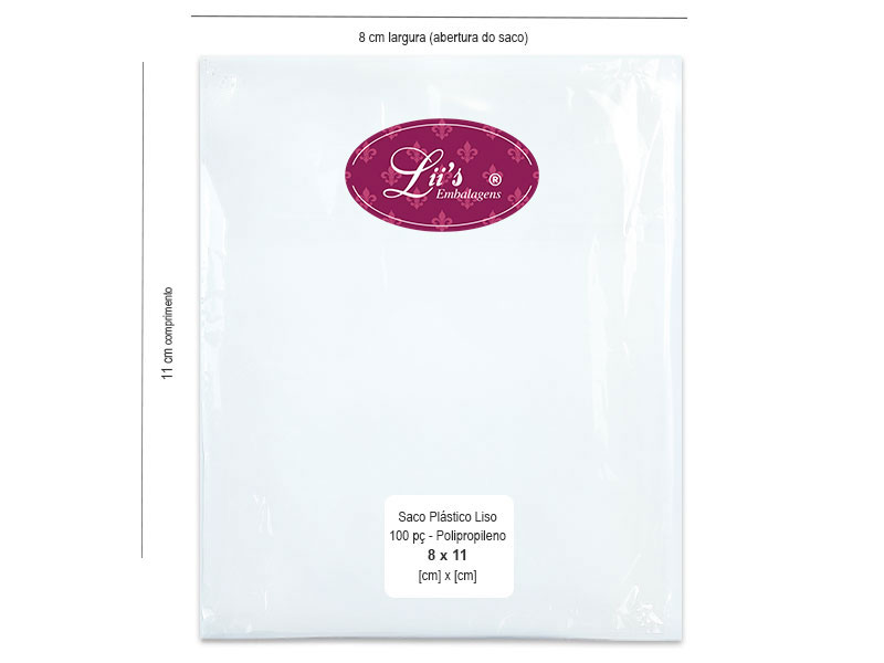SACO LISO PP 8X11 - 100 PÇ