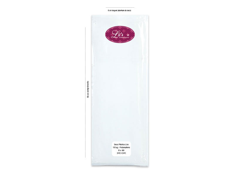 SACO LISO PP 8X50 - 100 PÇ
